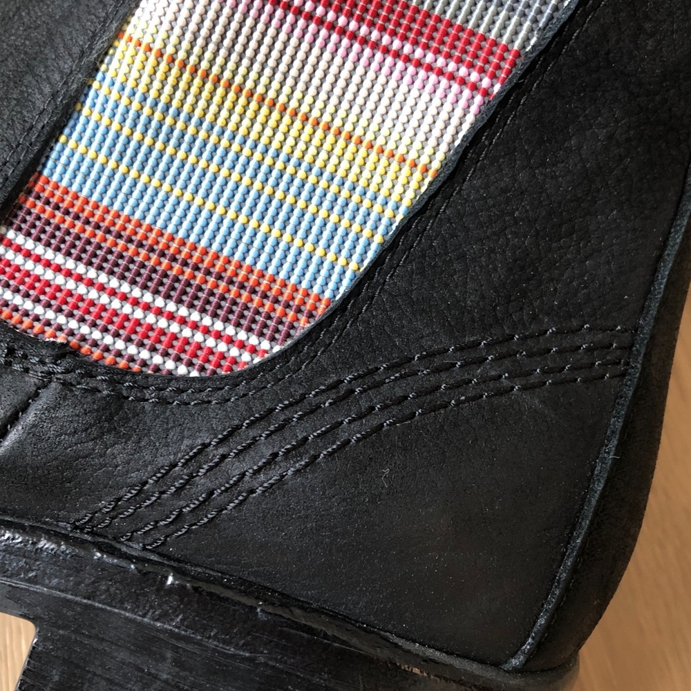 Bueno Women's Florida Boots, Black Leather with fun Multi-Colour Elasti, Size 38 - Picture 9 of 13